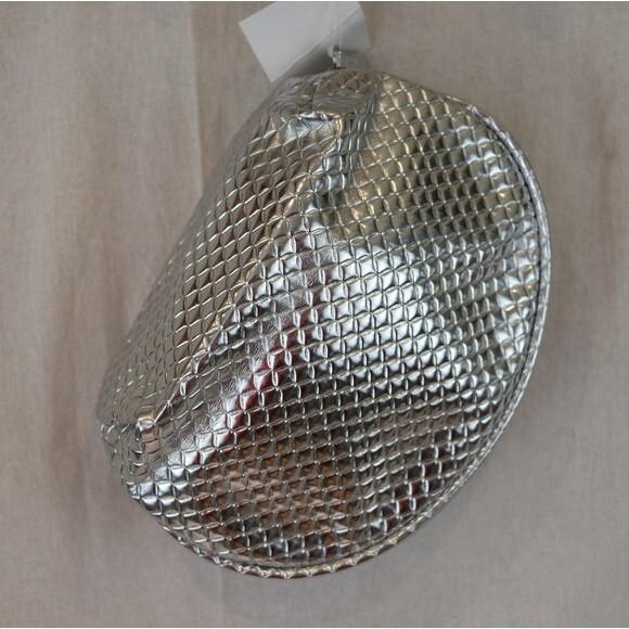 Nordstrom Silver Metallic Makeup Cosmetic Bag Compact Travel Organizer Chic Case - Picture 2 of 8